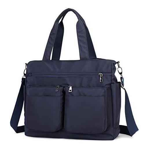 POPOTI borsa tracolla da donna, borsa spalla portafoglio impermeabile nylon borsa a mano zaino tote multifunzione scuola tasca messenger crossbody bag (blu navy)
