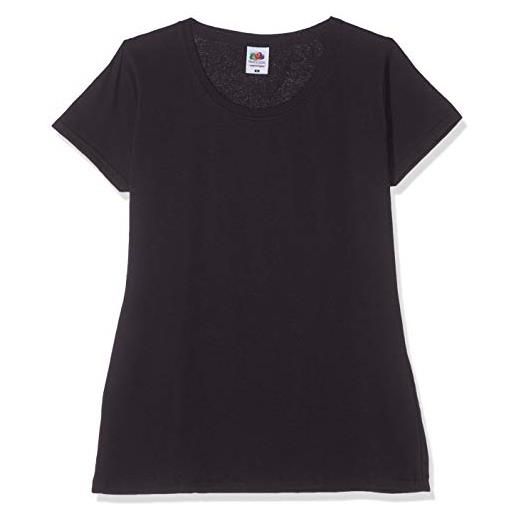 Fruit of the Loom lady-fit original tee, 3 pack t-shirt, nero (black 36), 44 (taglia produttore: x-large) (pacco da 3) donna