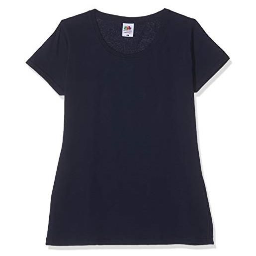 Fruit of the Loom lady-fit original tee, 3 pack t-shirt, blu (deep navy az), 36 (taglia produttore: x-small) (pacco da 3) donna