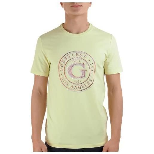 GUESS t-shirt uomo maglia cotone jersey stretch logo frontale basic m3gi11j1314 taglia xxl colore principale lime