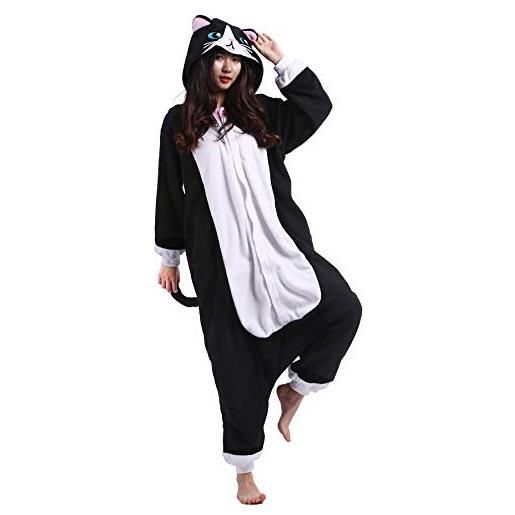 Taigood pigiama animati adulti kigurumi gatto nero cartoni animale cosplay da unisex