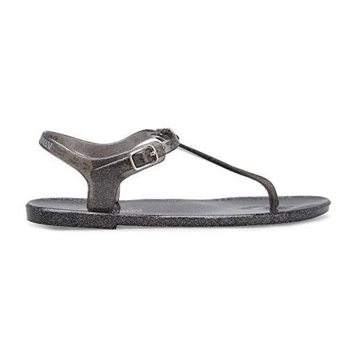 Emporio Armani sandalo infradito pvc donna x3qs06 xl816 (black-glitter, 38)