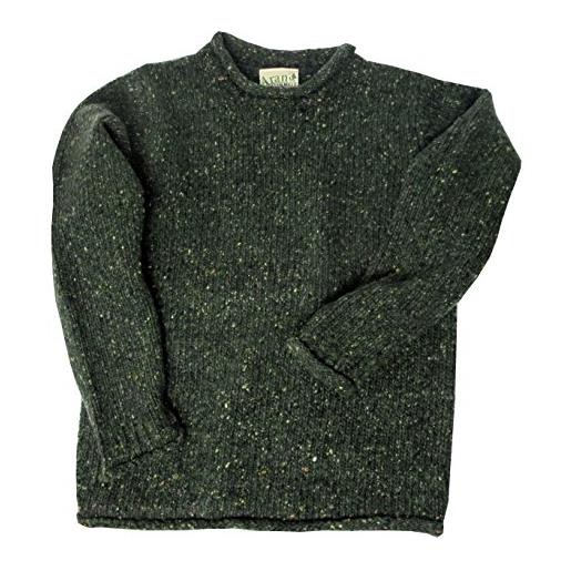 McLaughlin's Irish Shop pullover irlandese da uomo in lana tweed con dolcevita grünmeliert 56