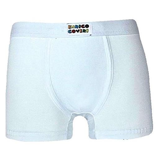 Primal confezione da 6 pezzi boxer in cotone bambino/ragazzo enrico coveri - con elastico ribattuto - colore bianco