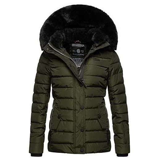 Navahoo milianaa - giacca trapuntata invernale da donna, calda, con cappuccio rimovibile, taglie xs-xxl, nero , xxl