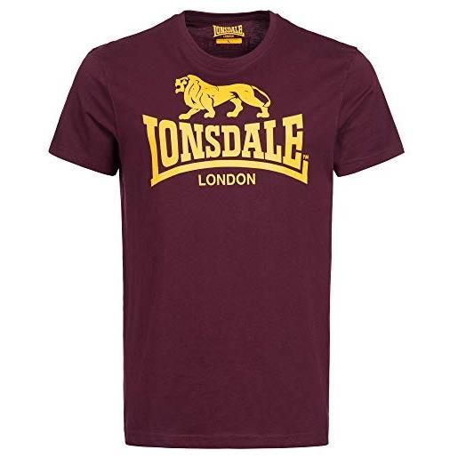Lonsdale london logo t-shirt, oxblood, xxxl uomo