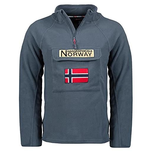 Geographical Norway tymclass hz men - pile caldo con zip da uomo - giacca di felpa invernale morbida e calda da uomo - morbida fodera a maniche lunghe per il sudore (grigio_scuro l)