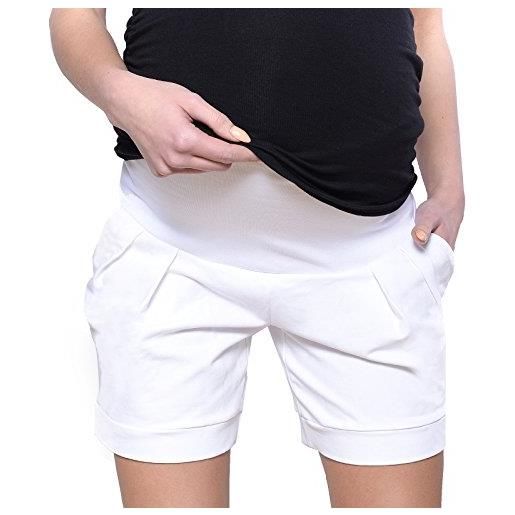 MijaCulture pantaloncini/pantaloni premaman corti per l'estate in cotone 1047 (it46 / l, bianca)