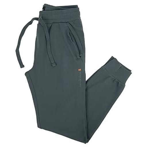 Coveri pantaloni di tuta uomo con zip cerniera alle tasche laterale polsino e elastico (l - grigio)