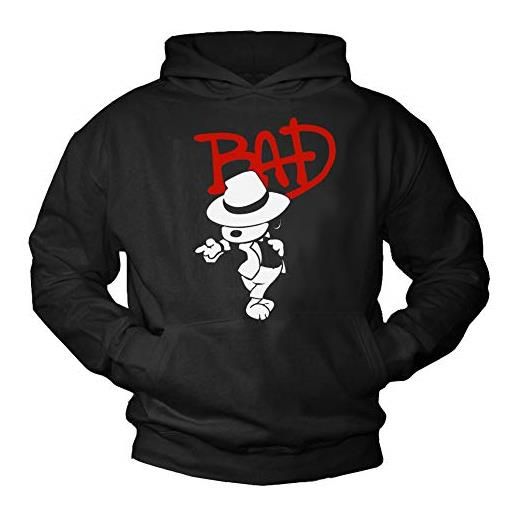 MAKAYA felpa con cappuccio - stampa divertente bad dog cane regali ballerino hoodie pullover sweatshirt nero xxl