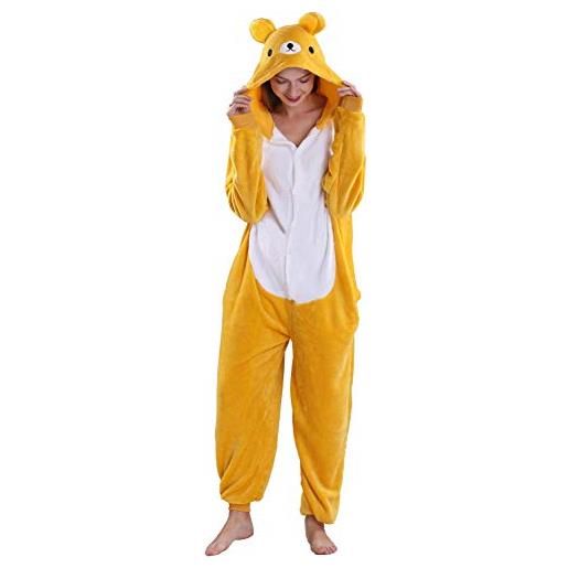 Yimidear® unisex pigiama adulto animale cosplay halloween costume attrezzatura (giraffe, m)