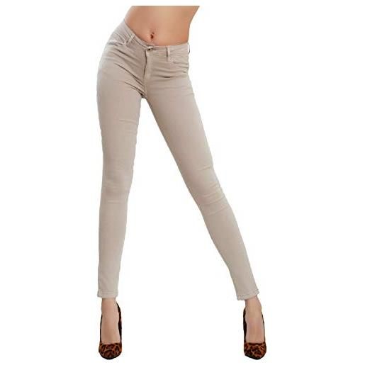 Toocool - jeans donna pantaloni skinny slim elasticizzati push up aderenti nuovi m5780 [s, verde militare]