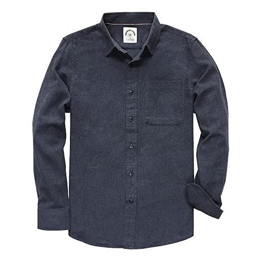 Dubinik® camicia flanella uomo camicia quadri uomo cotone casual button down invernale camicia in flanella leggera con tasche