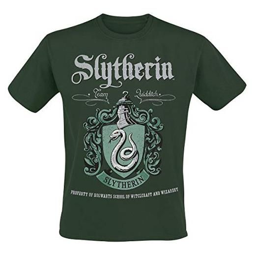 Harry potter t-shirt-slytherin crest xl, verde, uomo