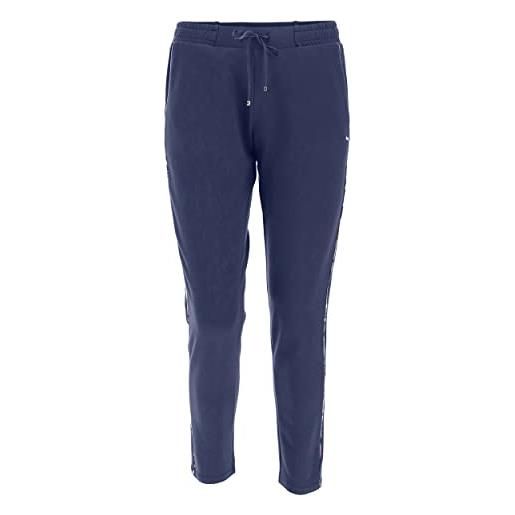 FREDDY - pantaloni sportivi felpa modal e bordino in raso stampato, blu, small