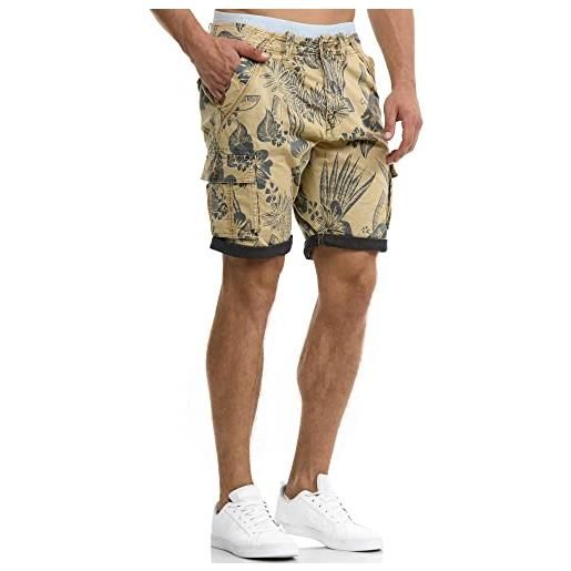 Indicode uomini albert cargo shorts | pantaloncini hawaii white pepper s