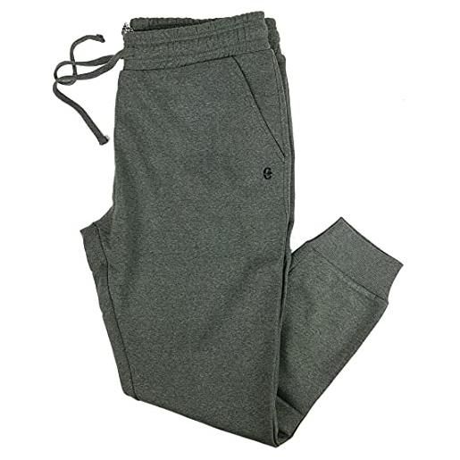 Coveri pantaloni tuta uomo con polsini cotone taglie forti nero 3xl 4xl 5xl 6xl (4xl - grigio)