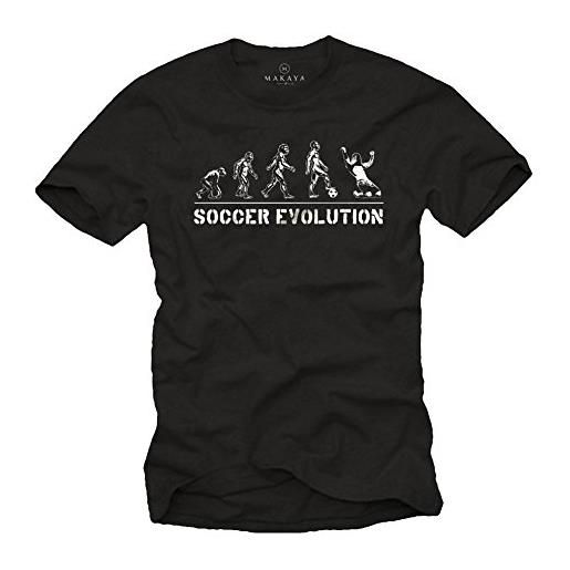 MAKAYA maglietta football - t-shirt bambino evoluzione soccer uomo nera xl
