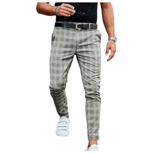 Onsoyours pantaloni sportivo uomo slim fit striscia stampa con coulisse elastica vita casual jogging fitness trousers eleganti d kaki l