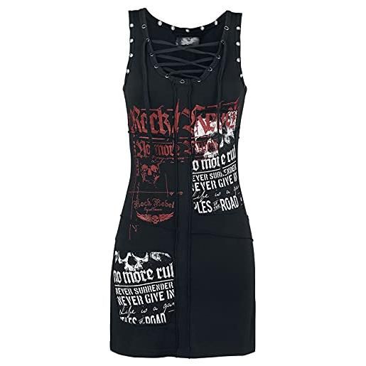 Rock Rebel by EMP donna abito nero rock con allacciatura s