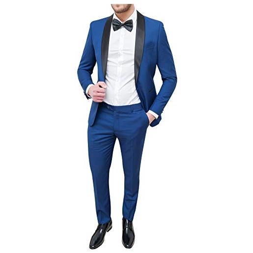 Mat Sartoriale abito uomo sartoriale blu chiaro slim fit vestito smoking elegante cerimonia (54)