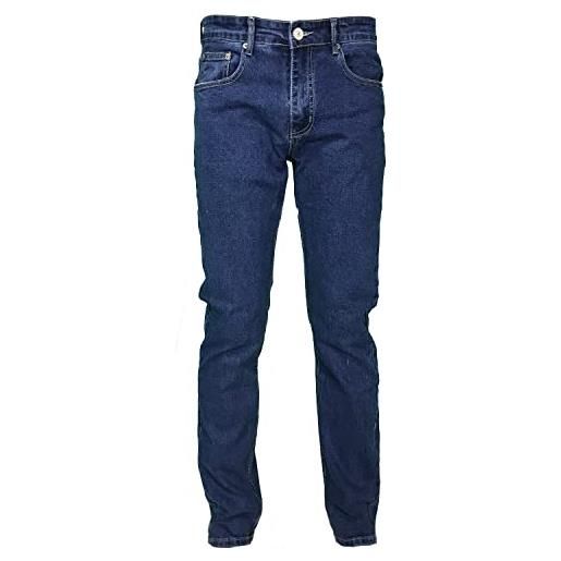 Mastino jeans uomo 5 tasche denim regular fit gamba dritta elasticizzato vita alta (48, scuro)