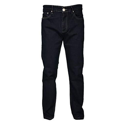 Mastino jeans uomo 5 tasche denim regular fit gamba dritta elasticizzato vita alta (46, scuro)