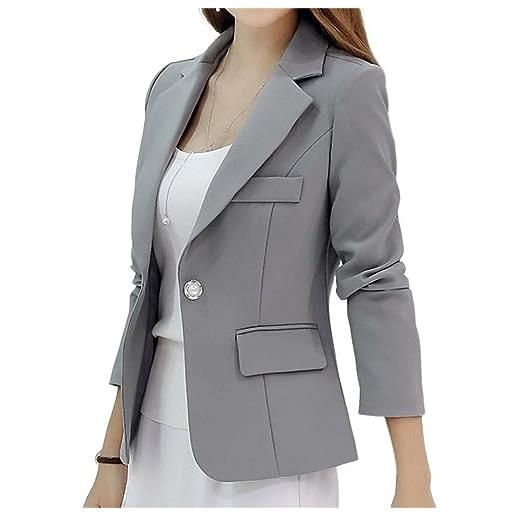 Onsoyours blazer elegante donna maniche lunghe giacca da abito business casuale cardigan blazer a bianco m