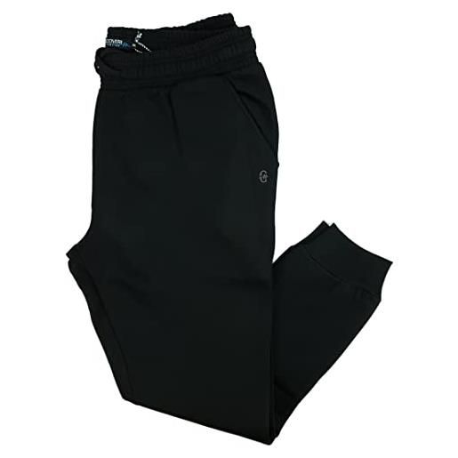 Siry Work pantaloni tuta uomo coveri fitness di cotone felpato con polsini alle caviglie e coulisse ideale per la stagione invernale colore nero tg. 3xl