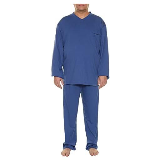 Maxfort pigiama taglie forti uomo scollo v oversize 3003 (4xl, blu scuro)