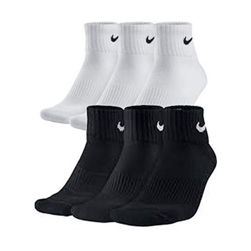 Nike calzini corti, 5 paia di calzini da uomo, colore bianco, nero, alla caviglia, set risparmio per sport, taglia 34, 36, 38, 40, 42, 44, 46, 48, 50 bianco 46/50 cm