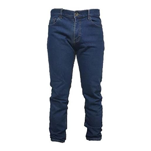 Mastino jeans uomo 5 tasche invernale imbottito in pile caldo foderato elastico 46-60 termico chiaro a vita alta denim (48, scuro)