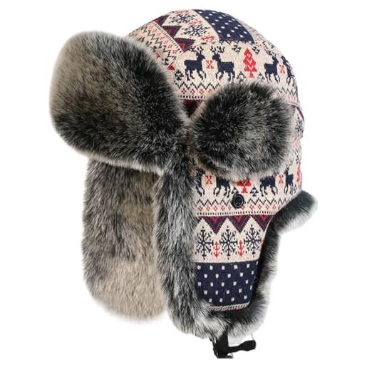 Insun unisex cappello da aviatore berretto antivento invernale cappelli russo nero 1 m circonferenza del cappello 58cm