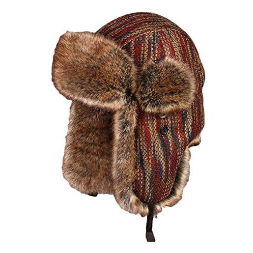 Insun unisex cappello da aviatore berretto antivento invernale cappelli con lembo orecchio marrone xl circonferenza del cappello 60cm