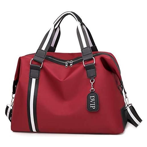 POPOTI borsa tracolla da donna, borsa spalla portafoglio impermeabile nylon borsa a mano zaino tote multifunzione scuola tasca messenger crossbody bag (rosso)
