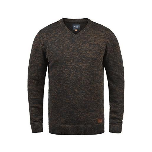 b BLEND blend dansel maglione pullover maglieria da uomo con collo a v, taglia: xl, colore: charcoal (70818)