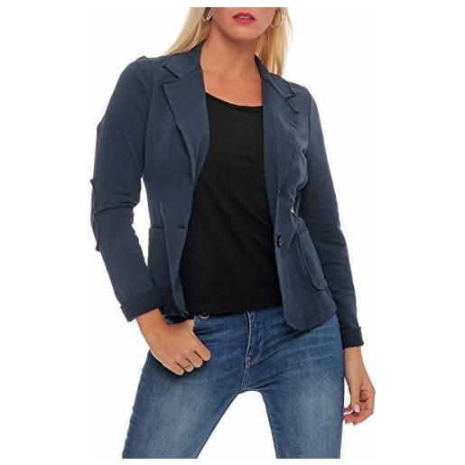 malito more than fashion malito classico blazer nella base-look giacca camicetta elegante ufficio 1651 donna (l, nero)