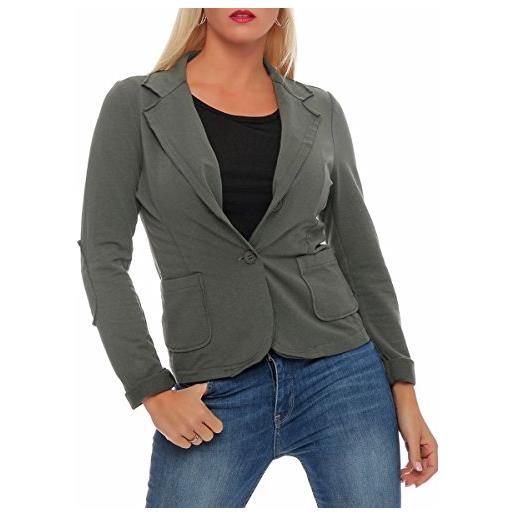 malito more than fashion malito classico blazer nella base-look giacca camicetta elegante ufficio 1651 donna (l, bordò)