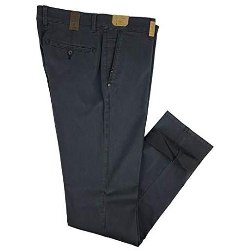 SEA BARRIER pantaloni uomo eleganti slim fit elasticizzati tasca america 48 50 52 54 56 58 (56 - blu)