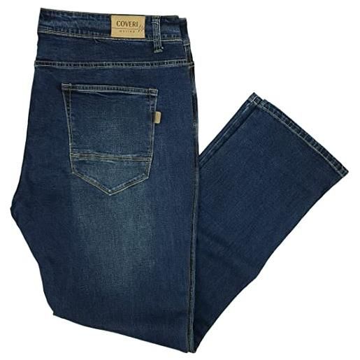 Coveri jeans uomo 5 tasche elasticizzati taglie forti sportivi 60 62 64 66 (58 - denim)