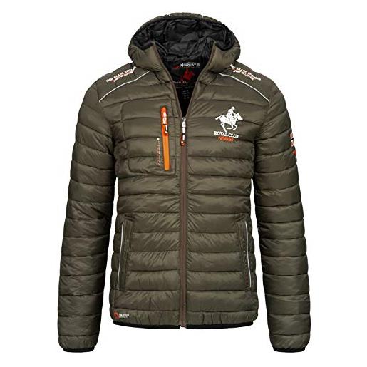 Geographical Norway giacca invernale da uomo, trapuntata con cappuccio, foderata, calda, giacca con cappuccio per l'inverno e l'autunno, grigio. , m