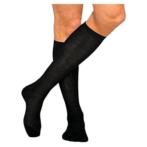 SalGiu calze uomo filo di scozia (6 paia) lunghe eleganti colorate (42/44, 6 paia (ass blu, nero, grigio))