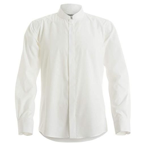 Kustom Kit - camicia con collo alla coreana - uomo (xl) (bianco)