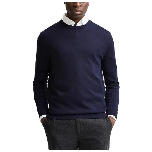 SELECTED HOMME slhtown merino coolmax knit crew b noos maglione, colore: melange, s uomo