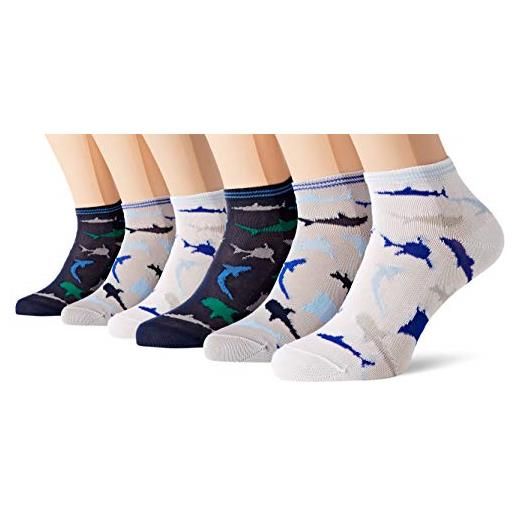 PETTI Artigiani Italiani - calzini bambino, 6 paia di calzini corti bambino, calzini bambino corti maschietto, calzini bambino cotone filo di scozia, 100% made in italy. Bianco