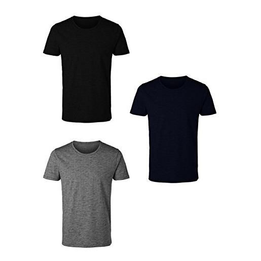 Enrico Coveri 3 t-shirt uomo mezza manica girocollo caldo cotone interlock art. Et1200 (4/m, nero)