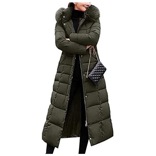Onsoyours donna piumino cappotto lungo inverno elegante giacca con cappuccio trapuntato caldo outwear invernale parka cappotti capispalla b nero xxl