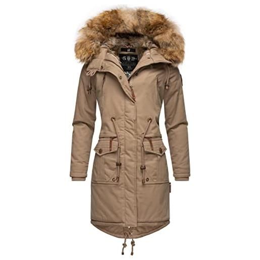 Navahoo giacca invernale da donna, calda parka invernale con cappuccio, rosetta, taglie xs-xxl, rosso sangue, m