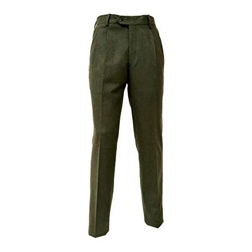 Mac Lain pantalone classico lana due pinces flanella made in italy tasca america m2204 taglia 54 colore blu