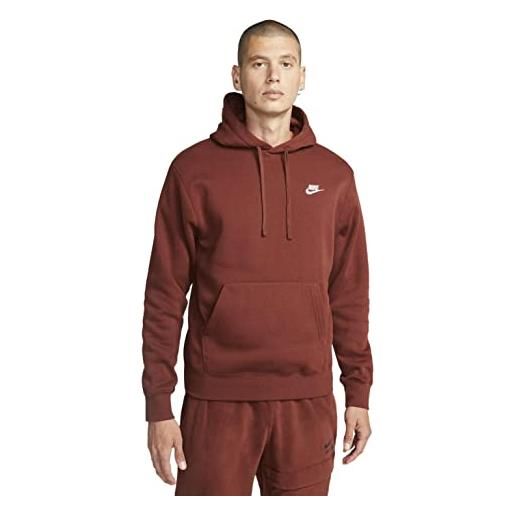 Nike felpa con cappuccio da uomo club fleece marrone taglia m cod bv2654-217